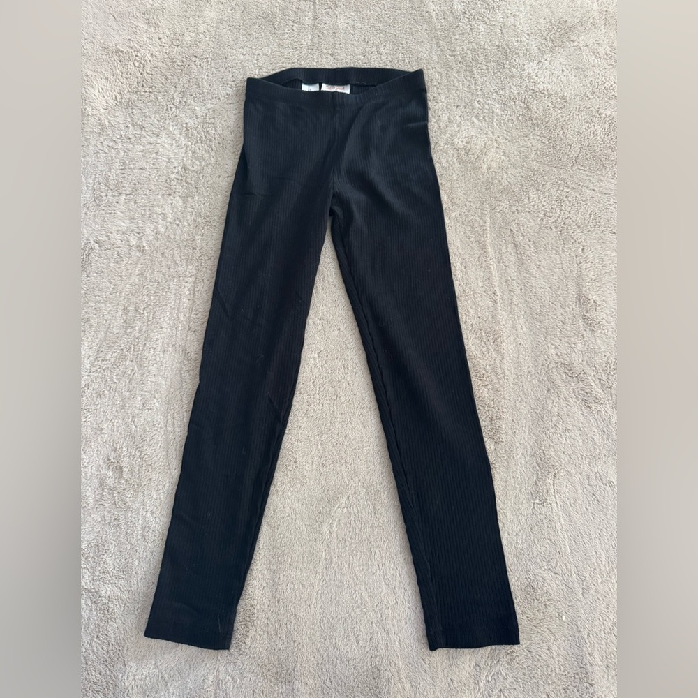 Cat & Jack Girls Ribbed Black Leggings medium